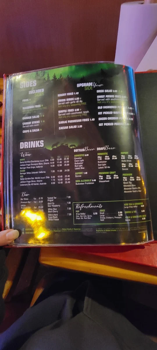 Menu, Wacky’s