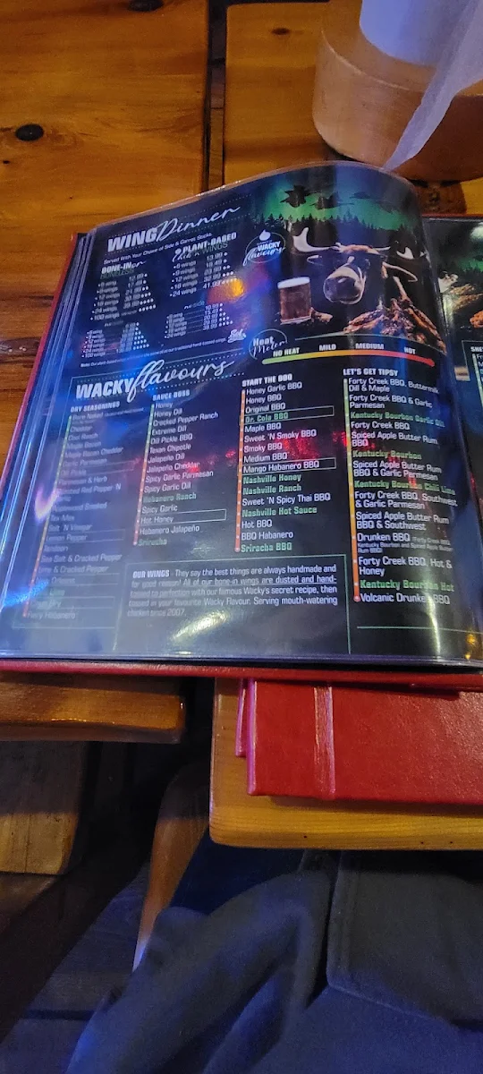 Menu, Wacky’s