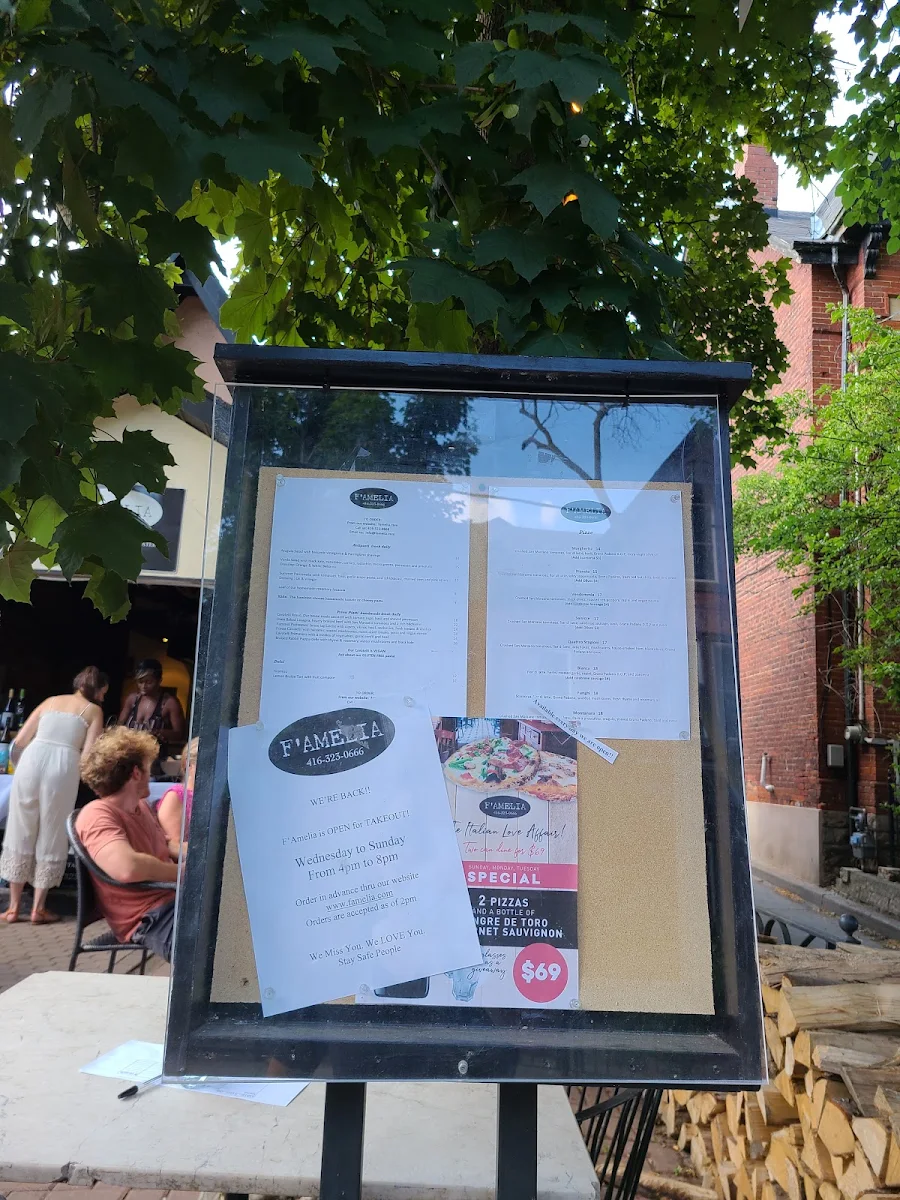 Menu, F'Amelia