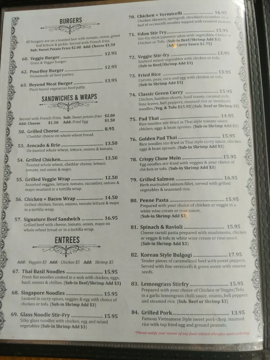 Menu, Pour Boy - Manning