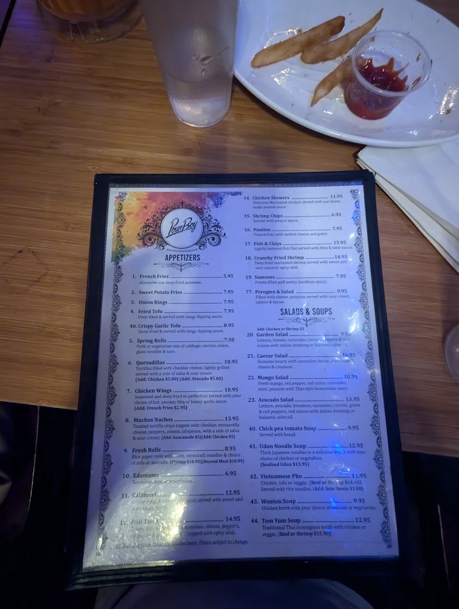 Menu, Pour Boy - Manning