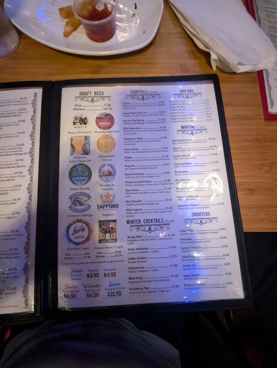 Menu, Pour Boy - Manning