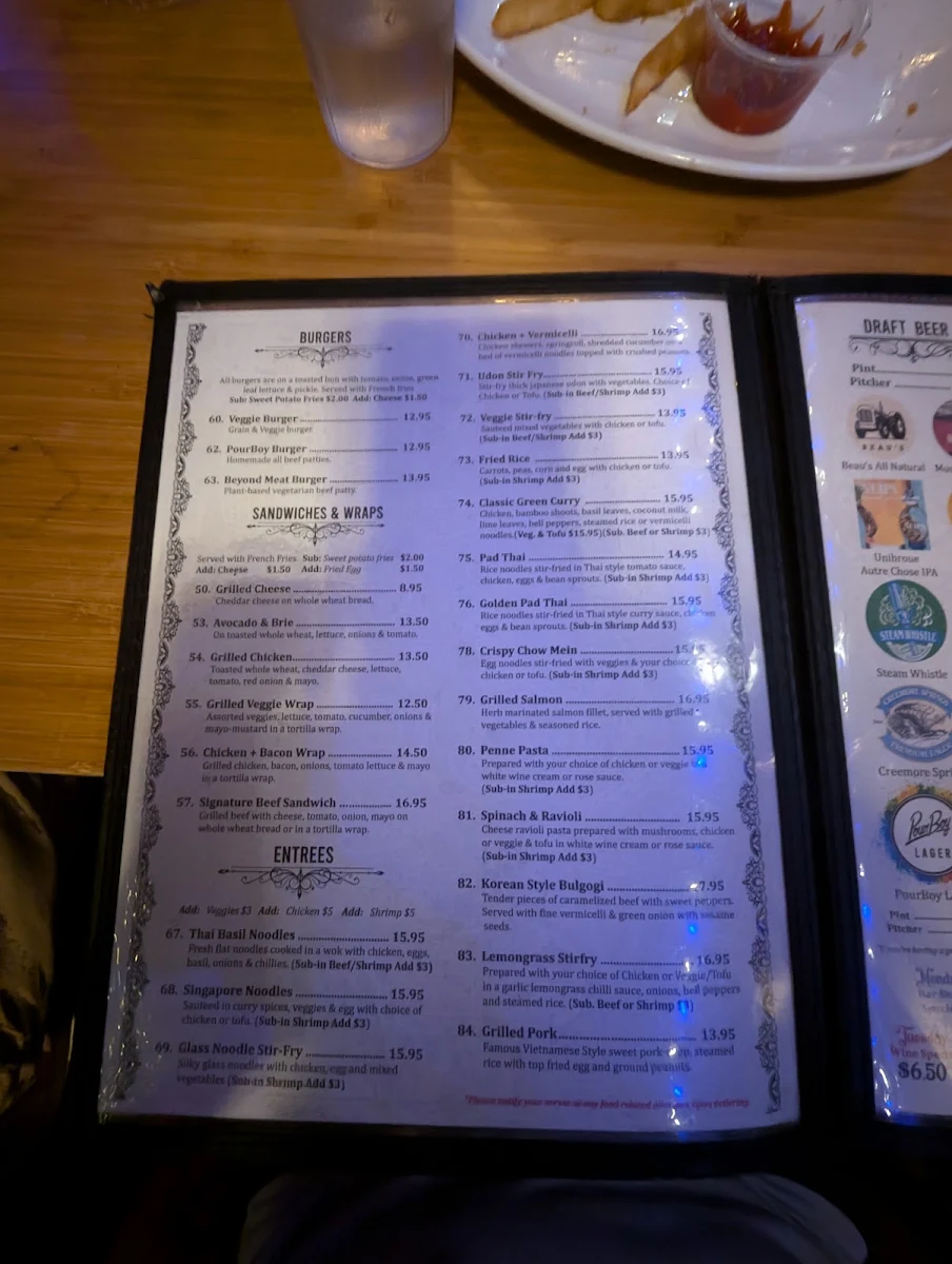 Menu, Pour Boy - Manning
