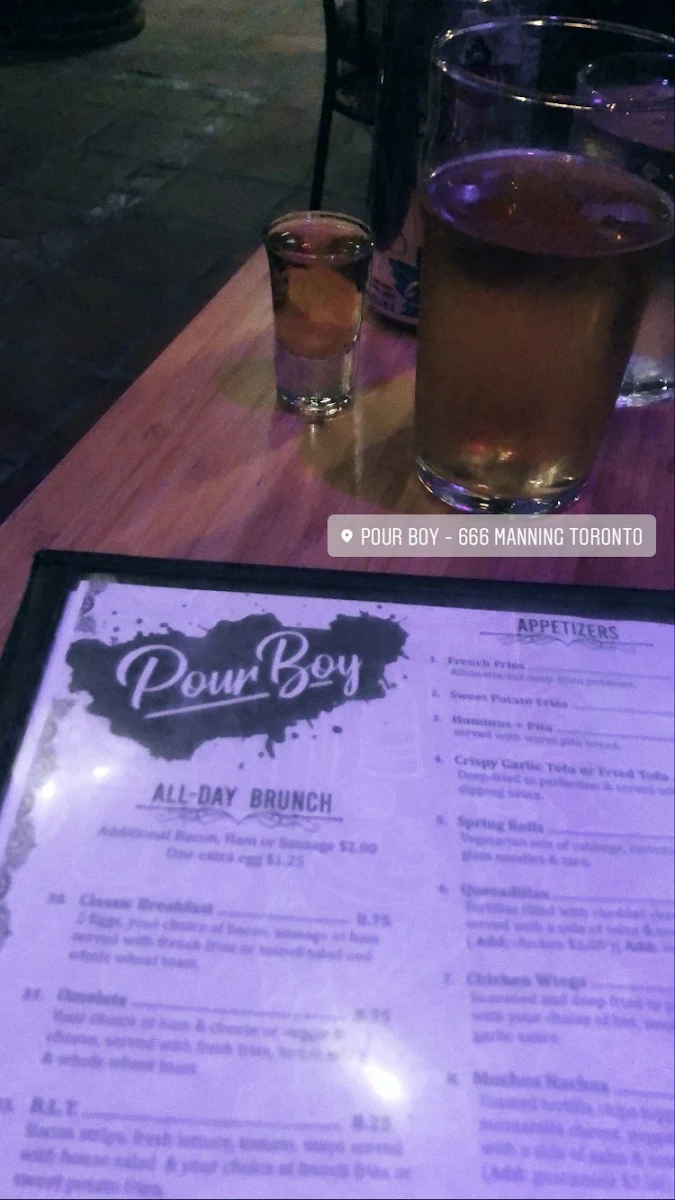 Menu, Pour Boy - Manning