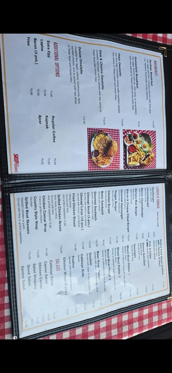 Menu, Jasna's European Meat & Deli