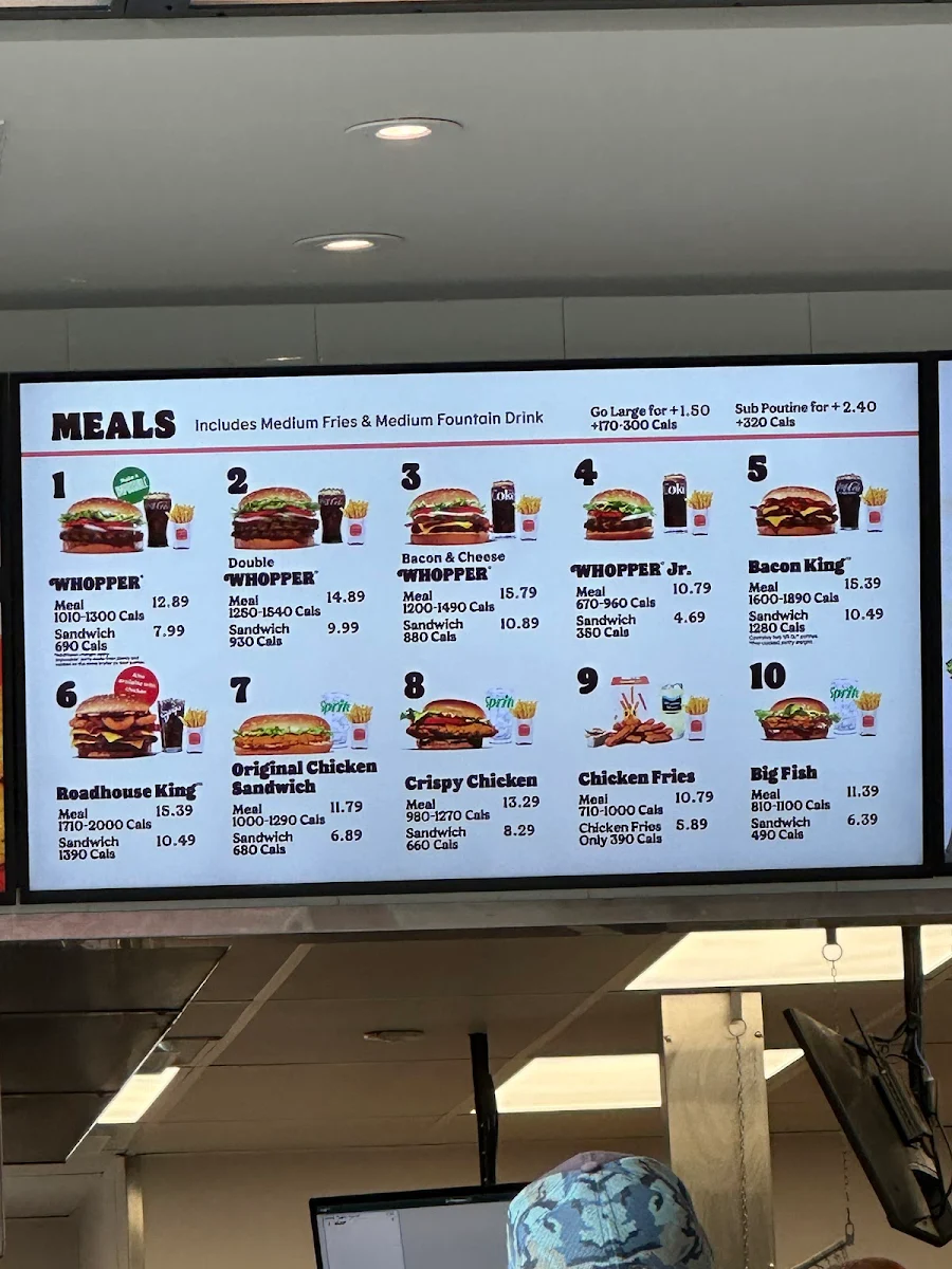 Menu, Burger King