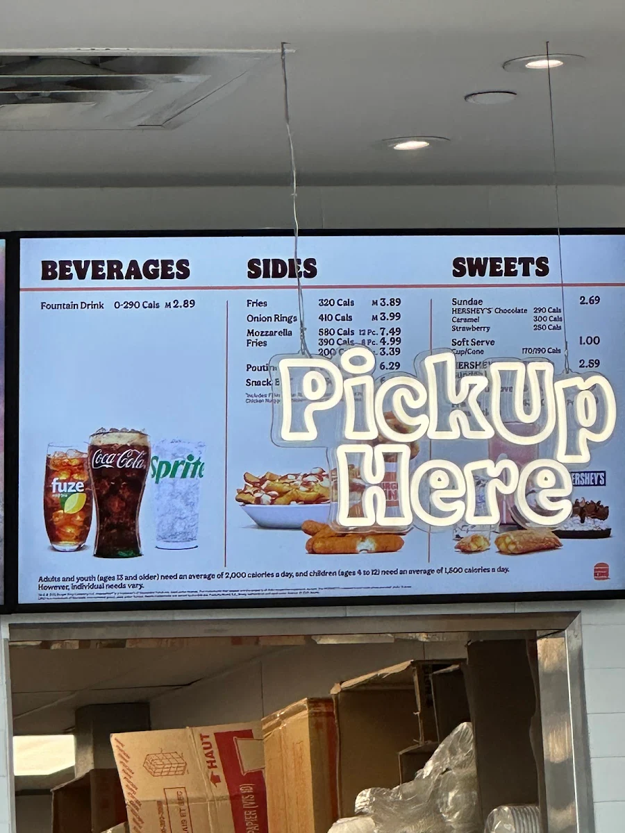 Menu, Burger King