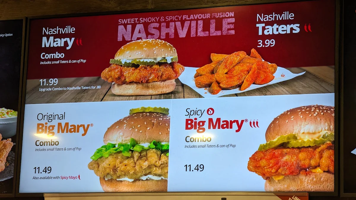 Menu, Mary Brown's Chicken