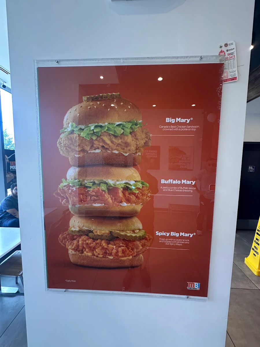 Menu, Mary Brown's Chicken