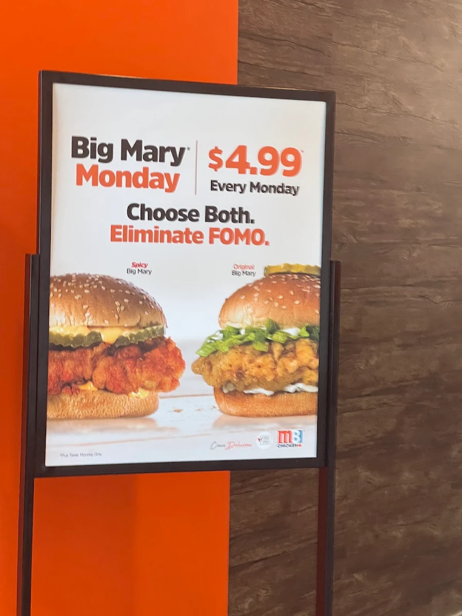 Menu, Mary Brown's Chicken