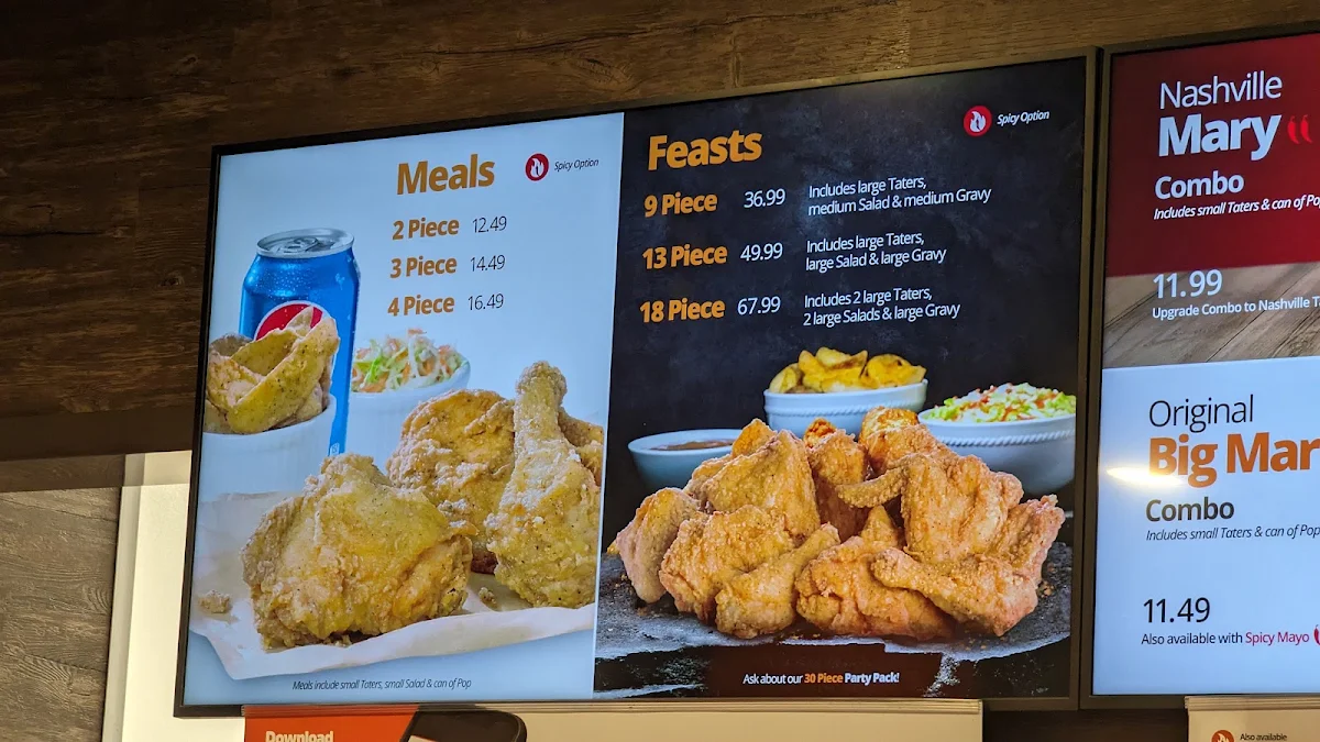 Menu, Mary Brown's Chicken