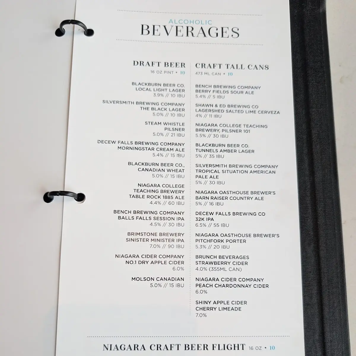Menu, Table Rock House Restaurant