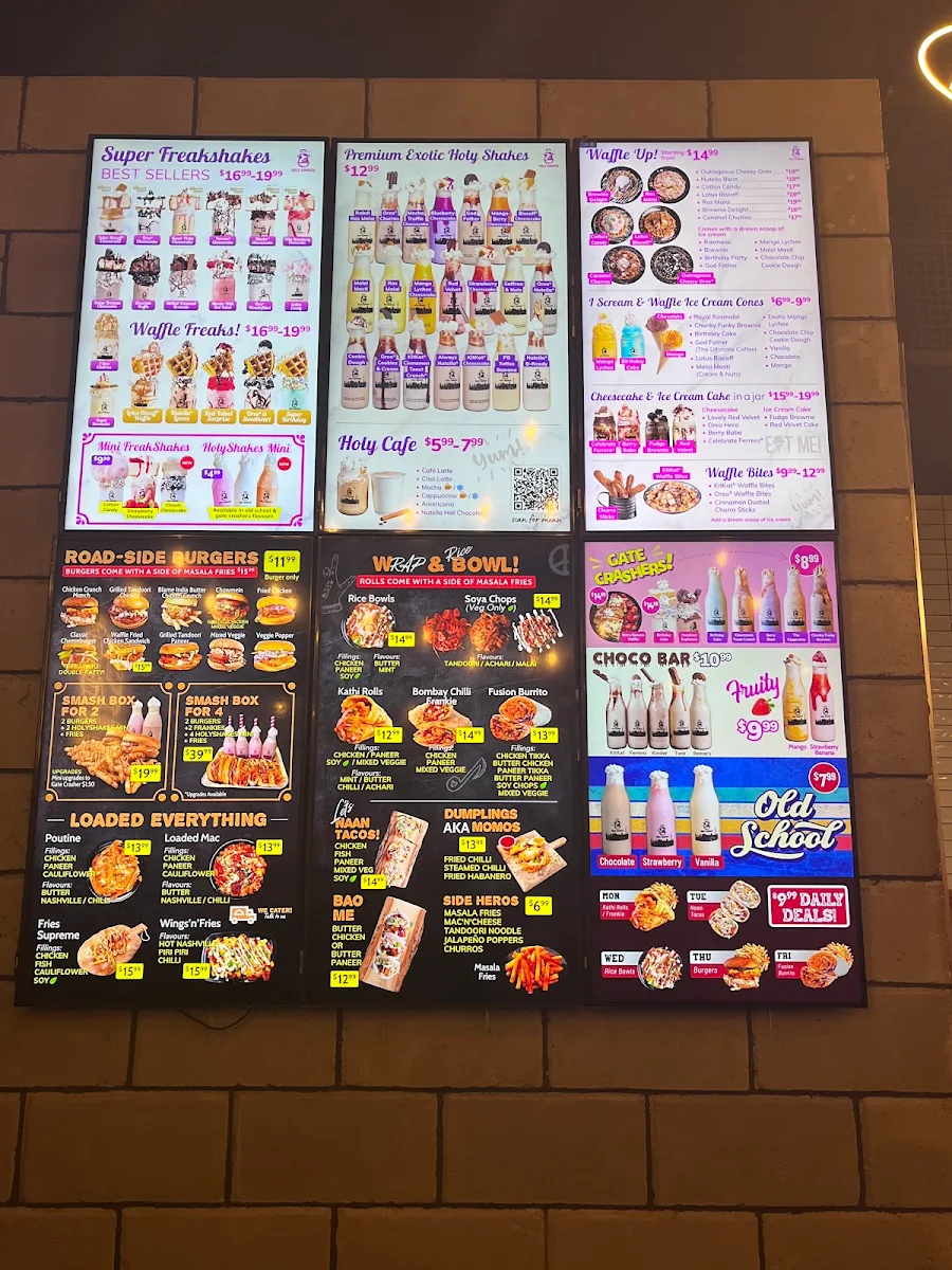 Menu, T.O.'s Kathi Roll Eatery Brampton West