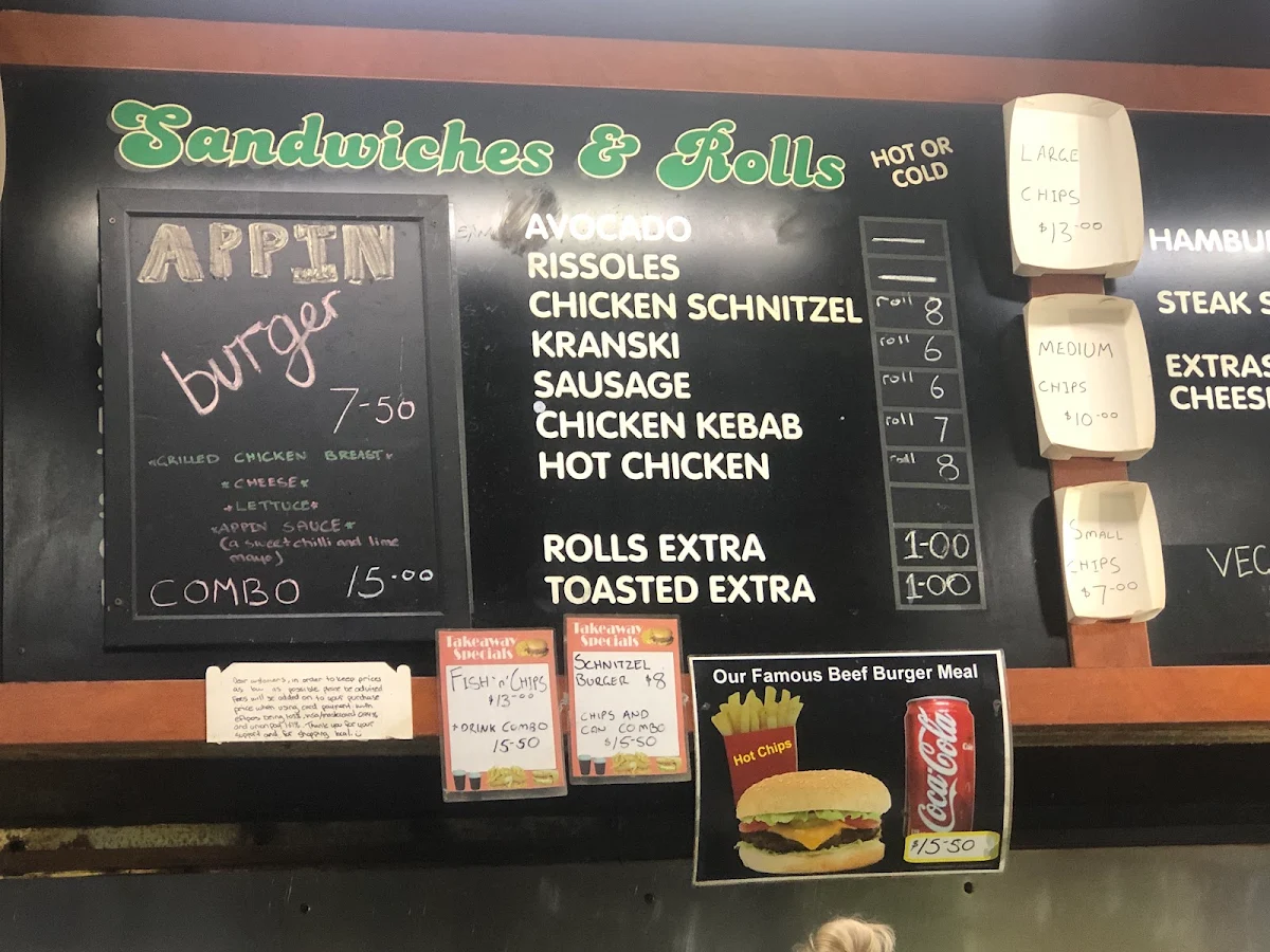 Menu, Skippy Food Bar