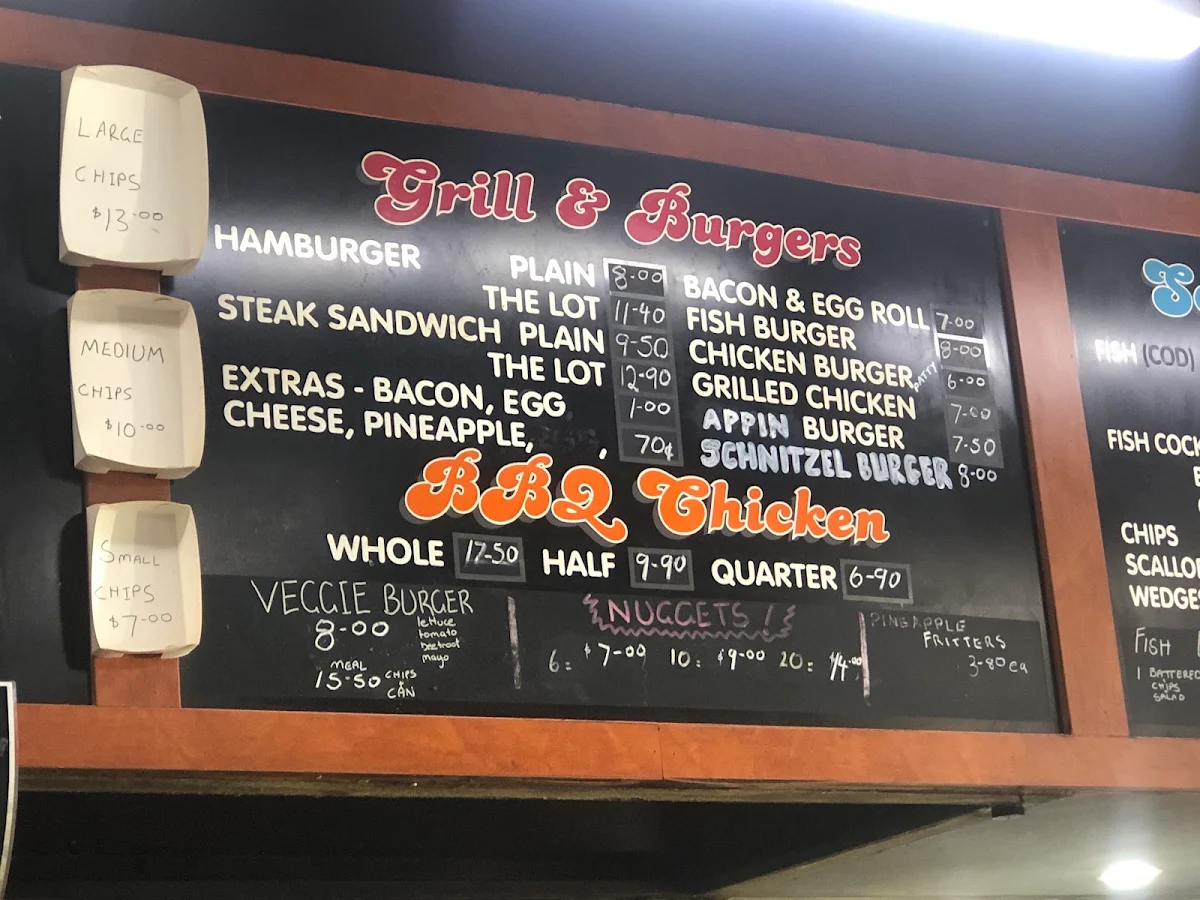 Menu, Skippy Food Bar