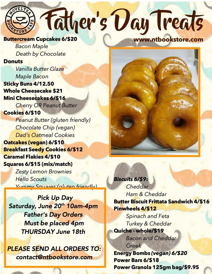 Menu, NovelTea Coffeehouse & Bakery