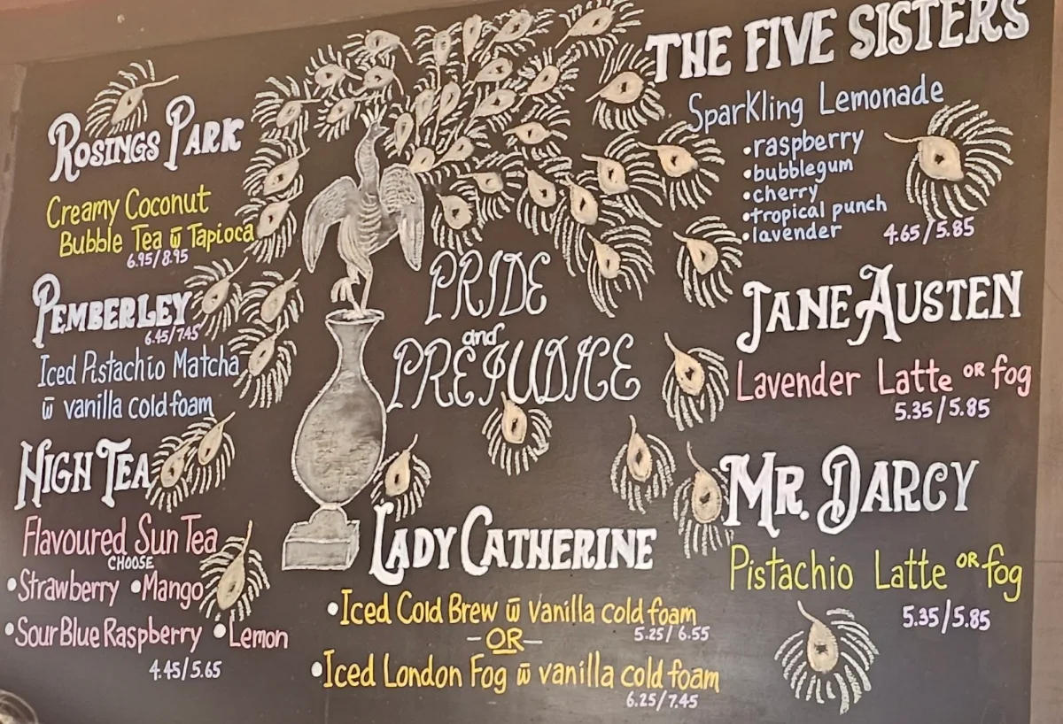 Menu, NovelTea Coffeehouse & Bakery