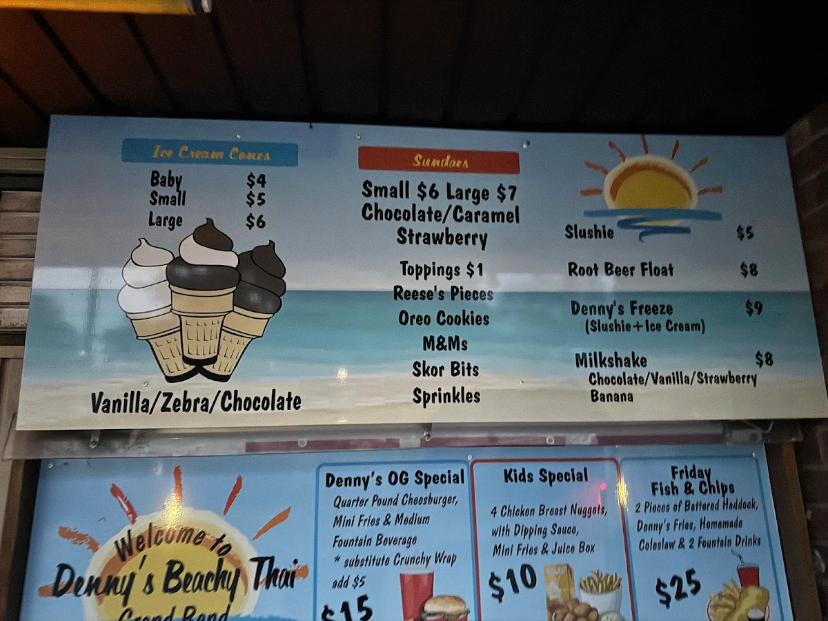 Menu, Denny's Drive-In