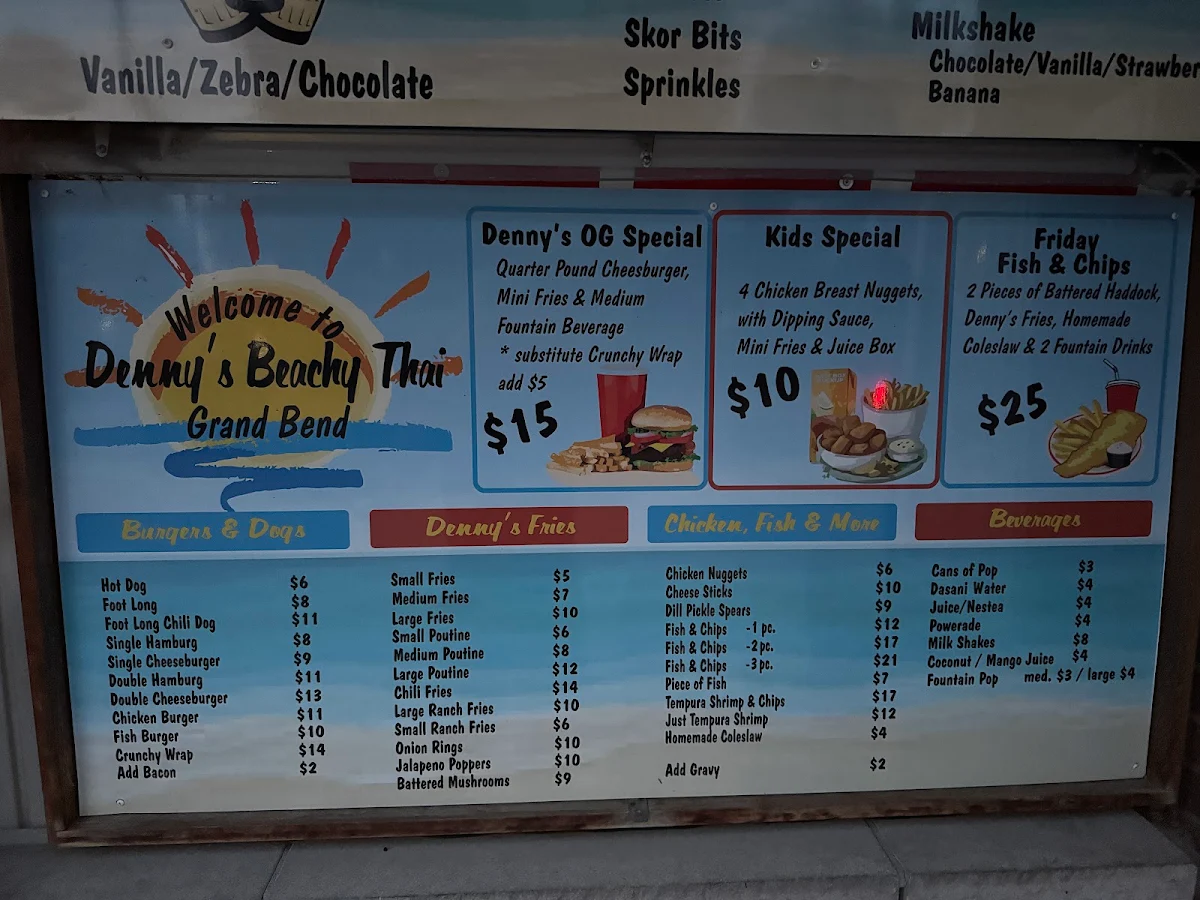 Menu, Denny's Drive-In