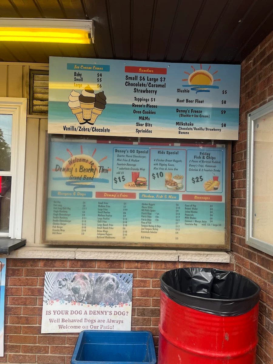 Menu, Denny's Drive-In