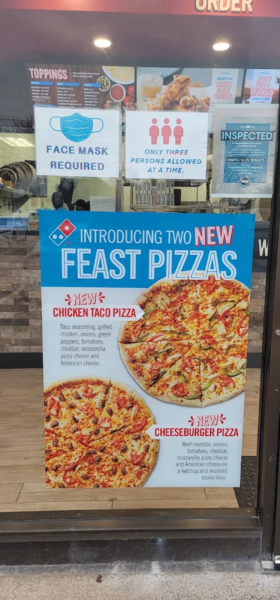 Menu, Domino's Pizza