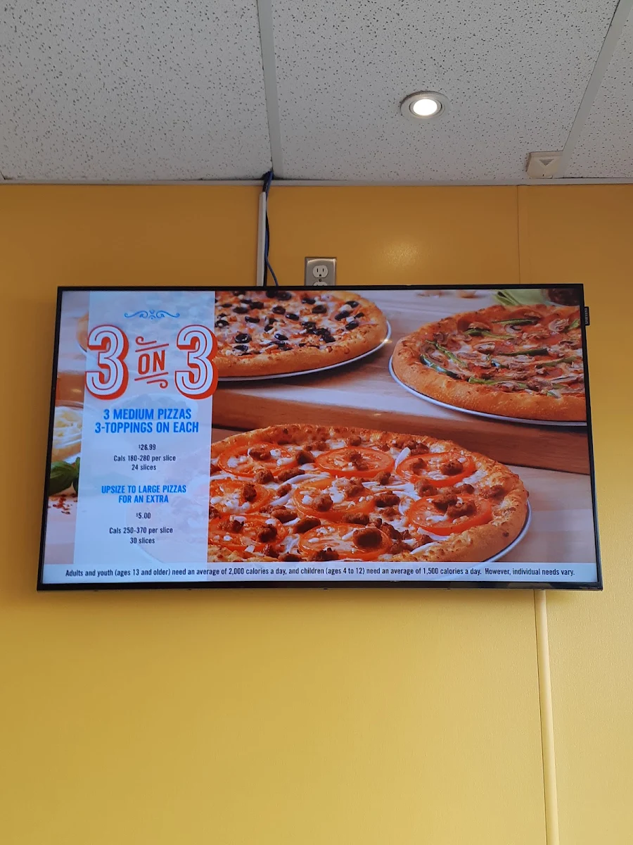 Menu, Domino's Pizza