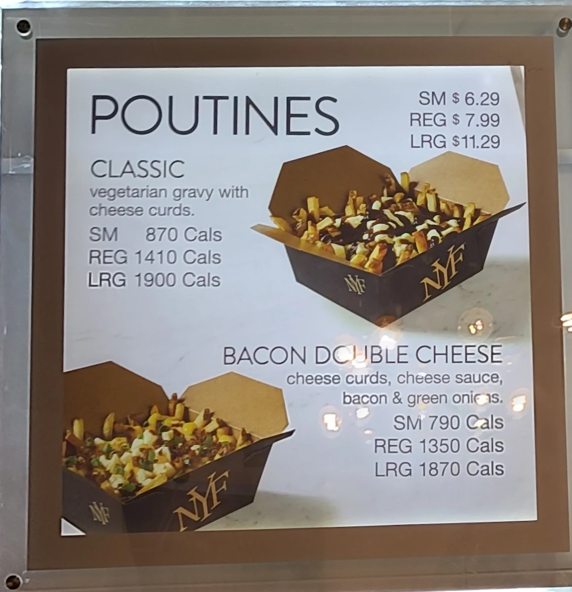 Menu, New York Fries