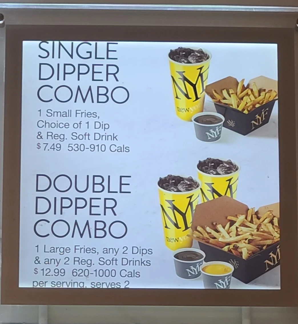 Menu, New York Fries