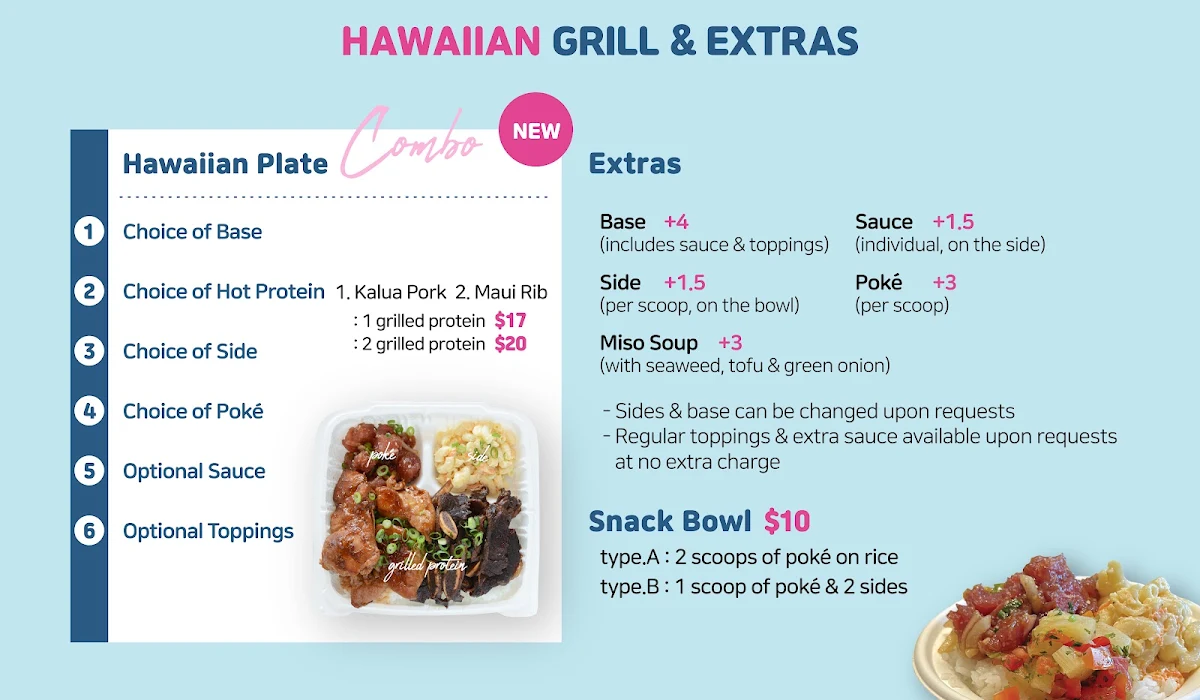 Menu, Ono Poké @ Uptown