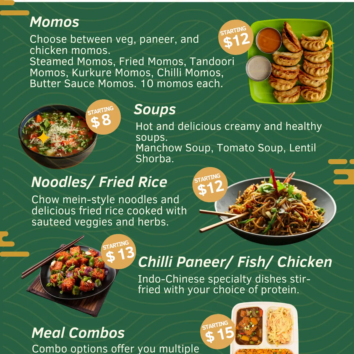 Menu, Mr India Restaurant & Bar