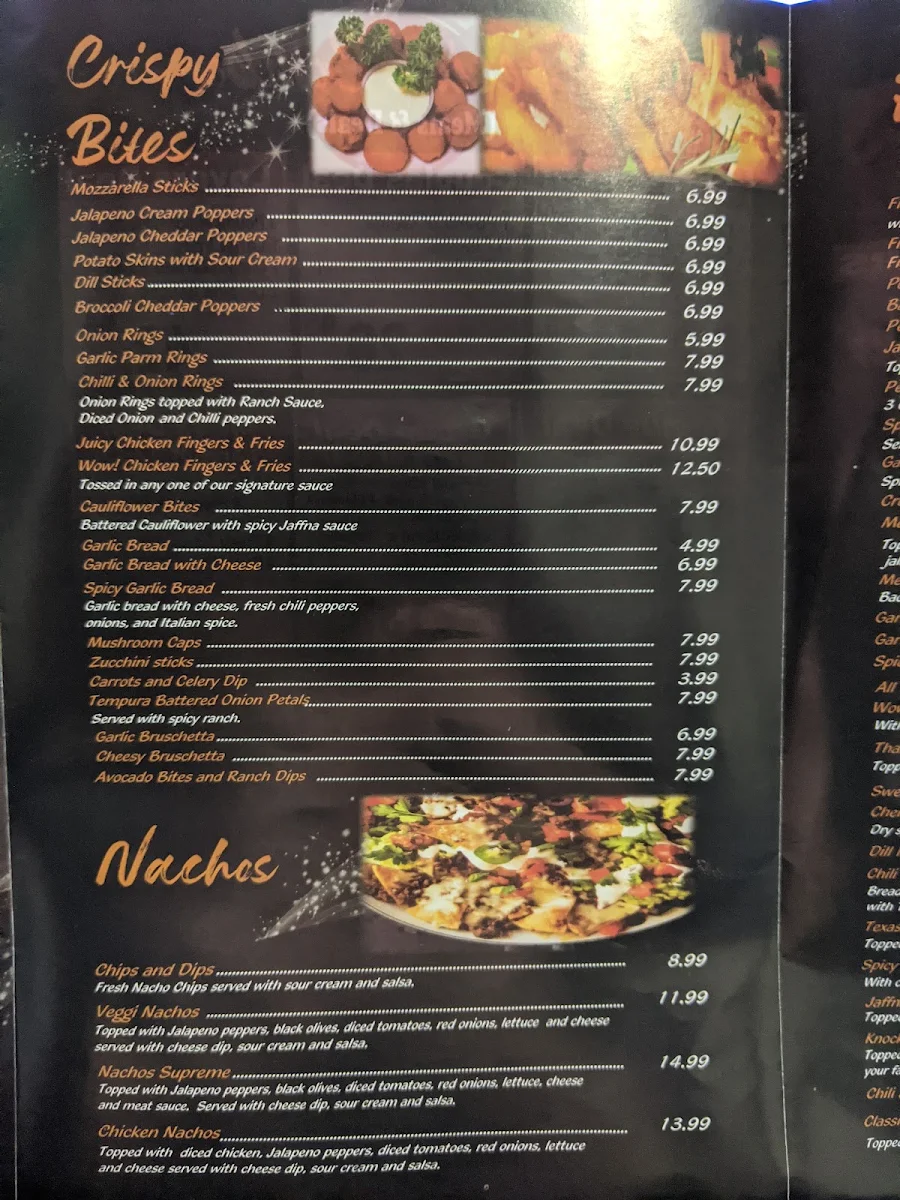Menu, Wow! Wing House