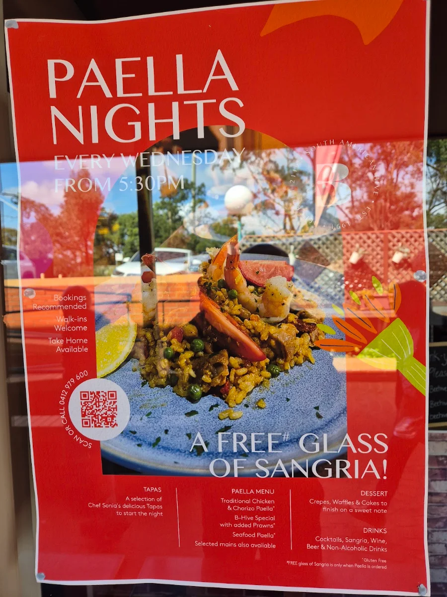 Menu, BHIVE Beecroft