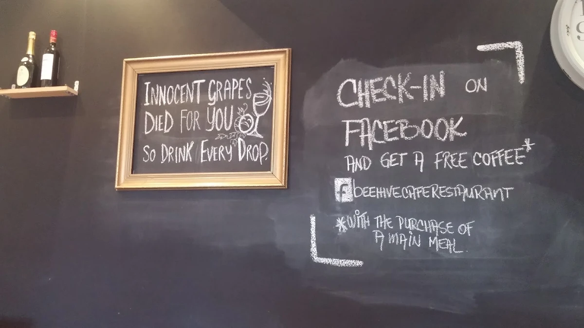 Menu, BHIVE Beecroft