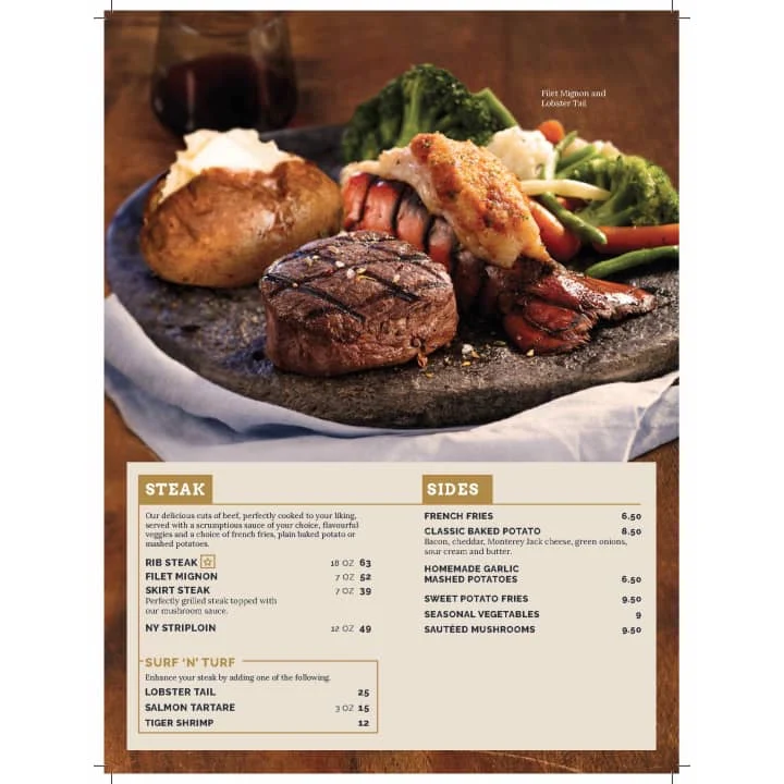 Menu, Madisons Restaurant & Bar