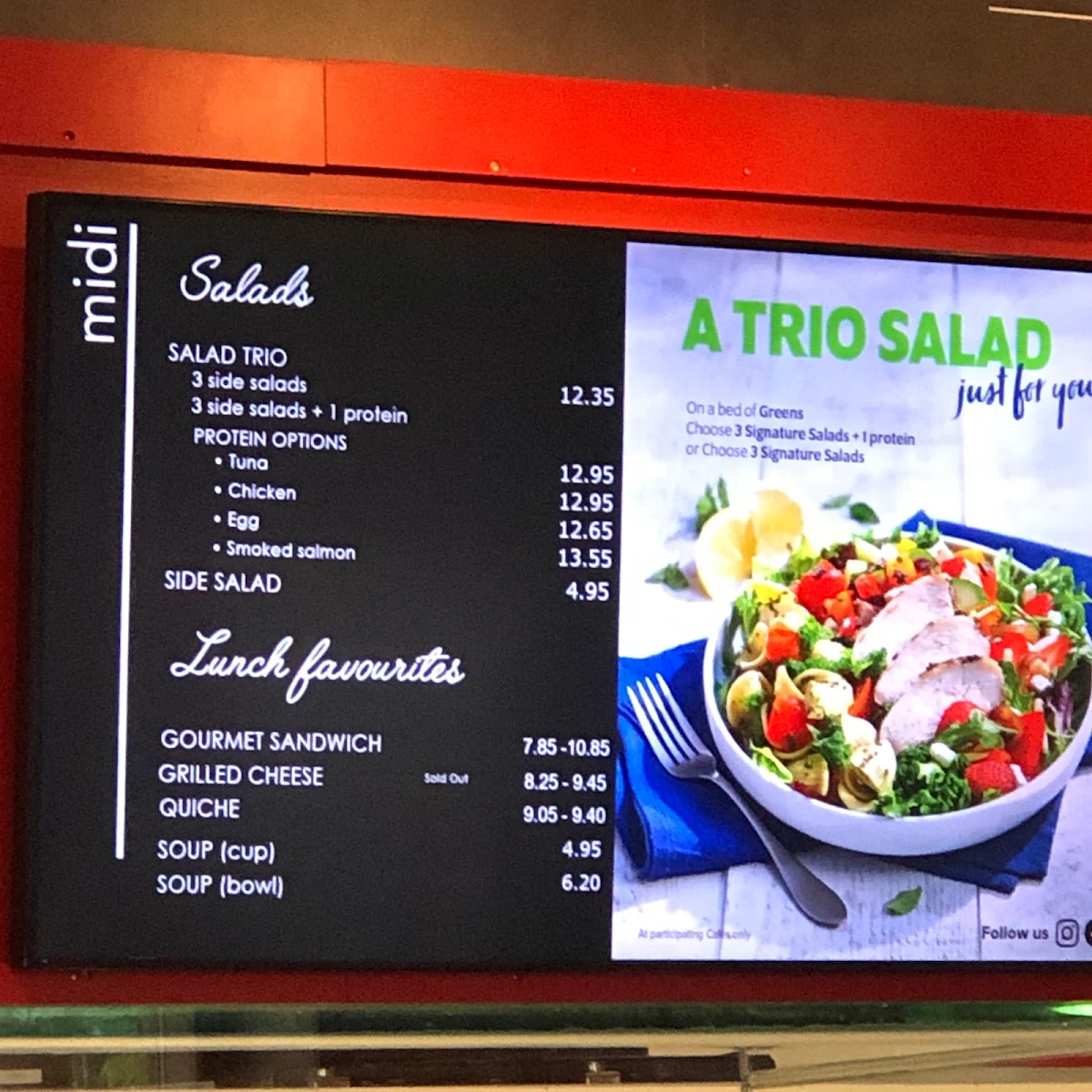 Menu, Au Pain Doré