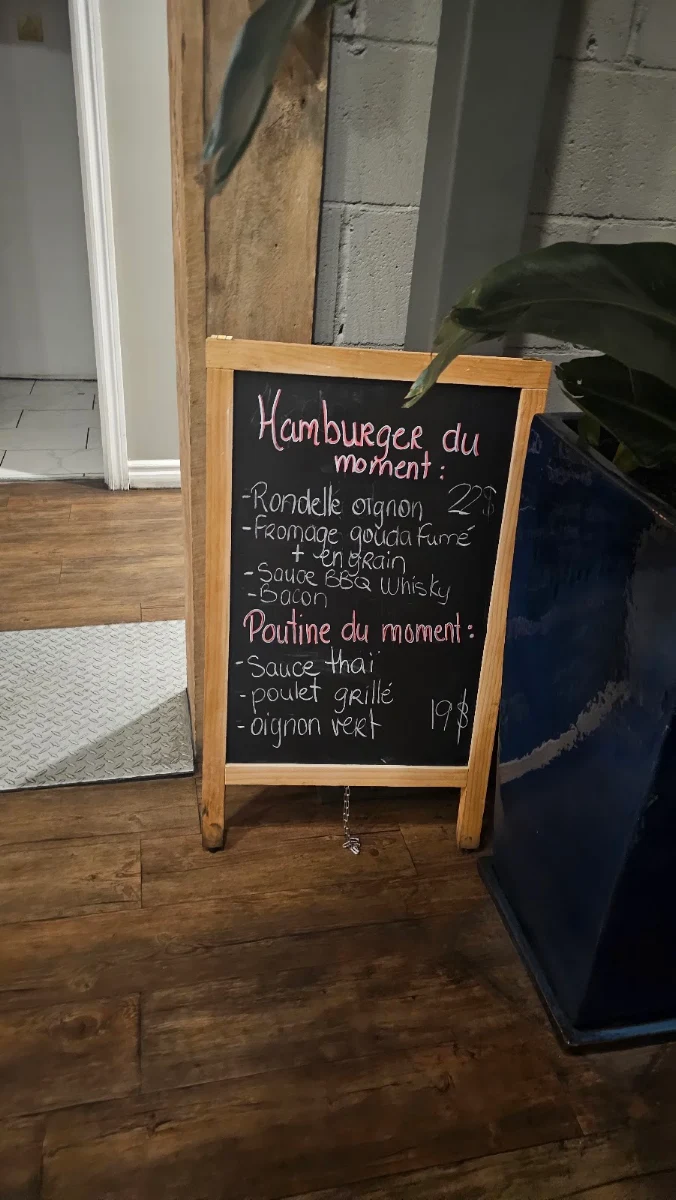 Menu, La Centrale - Microbrasserie