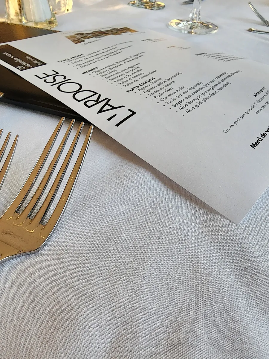 Menu, Restaurant Ardoise