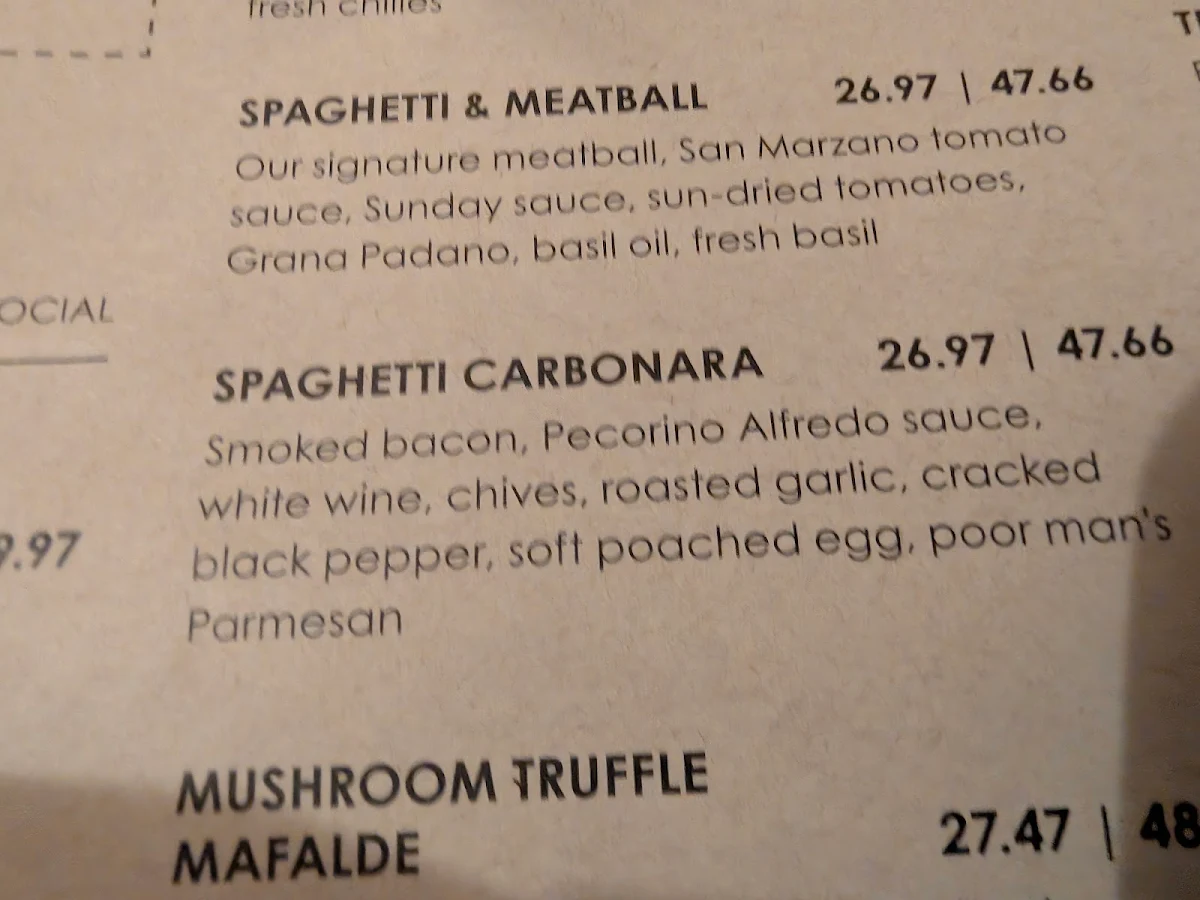 Menu, Scaddabush Italian Kitchen & Bar Whitby