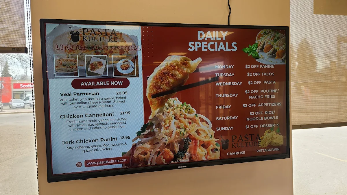 Menu, Pasta Kulture