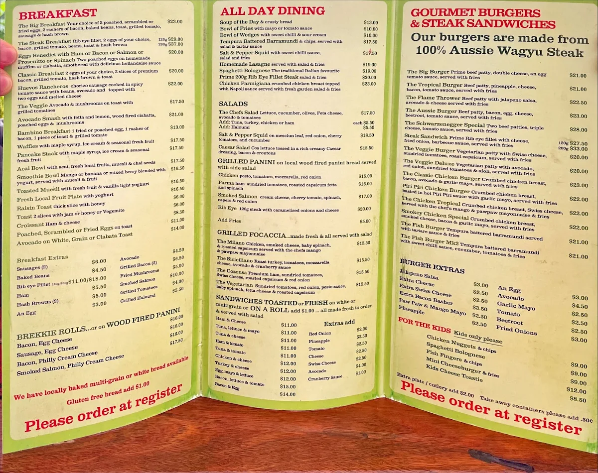 Menu, Coast Roast Coffee