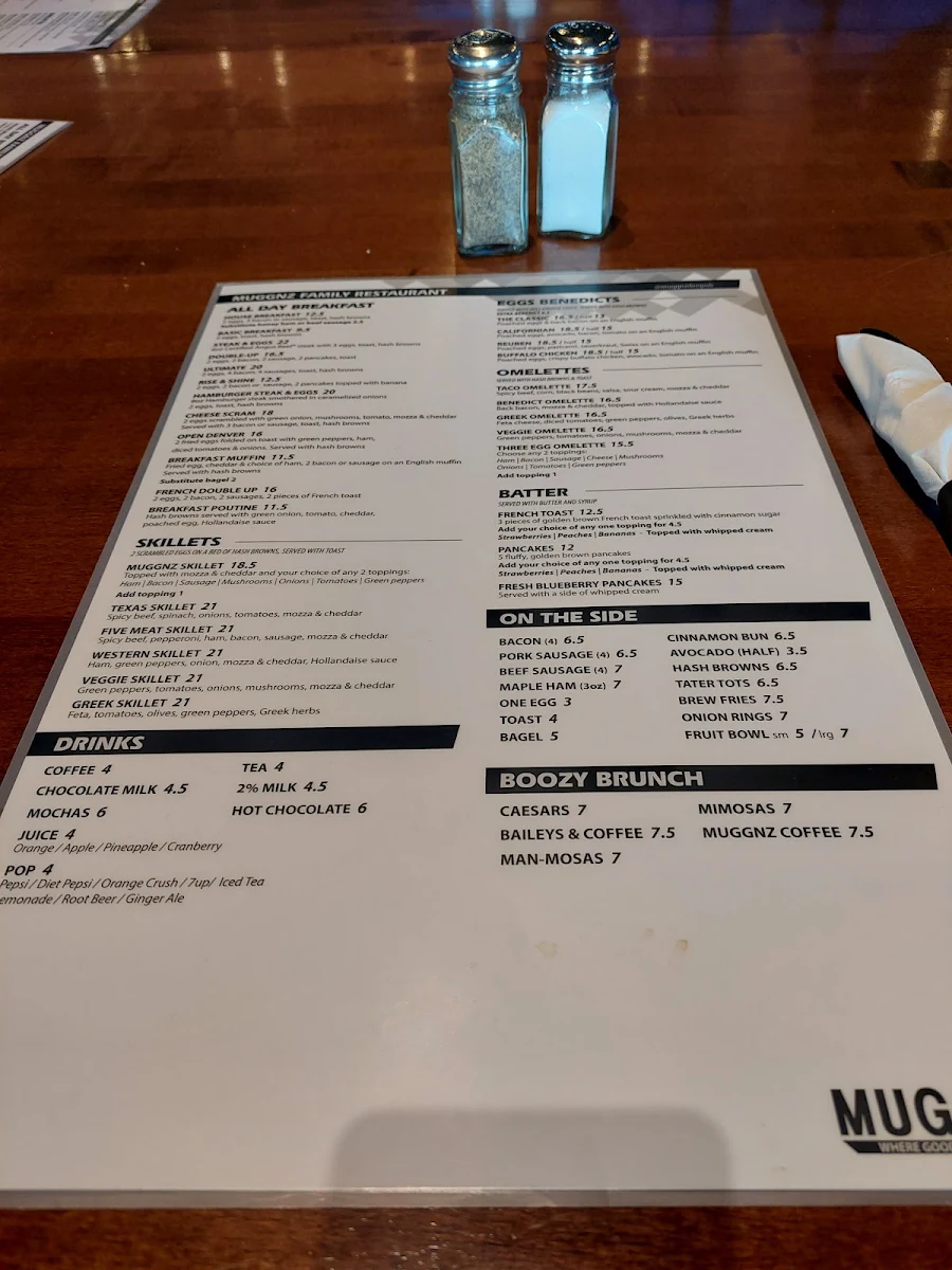 Menu, Muggnz Family Restaurant