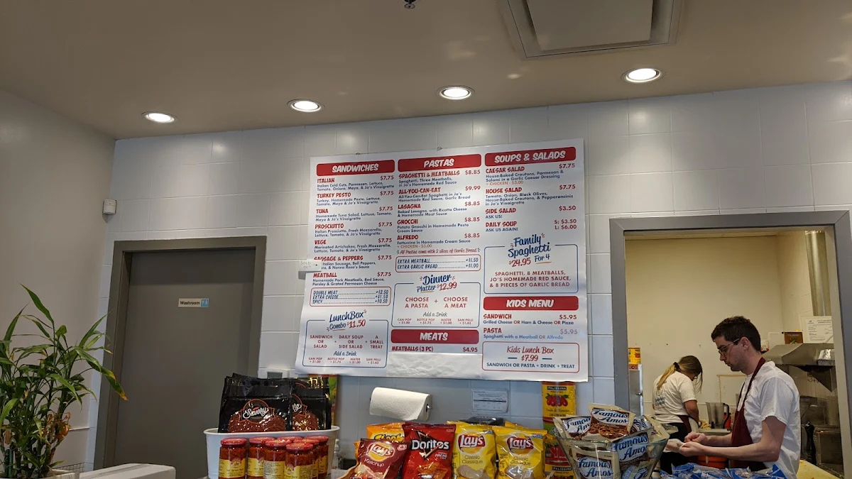 Menu, Jo's Italian Deli