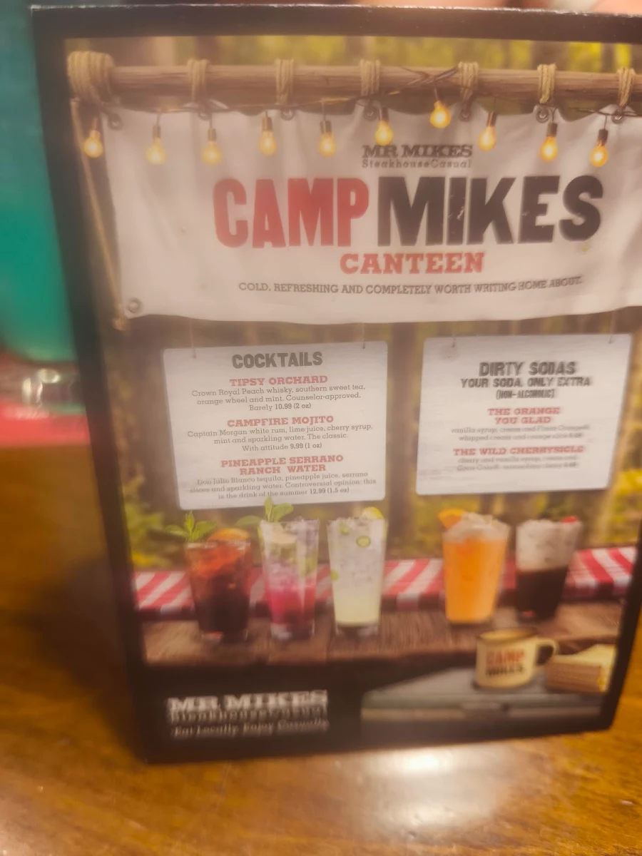 Menu, MR MIKES SteakhouseCasual
