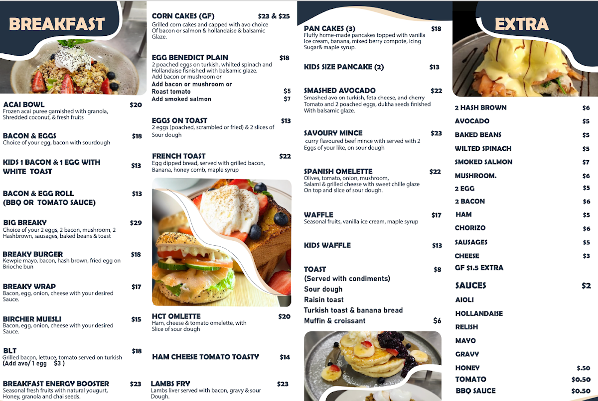 Menu, Grenny's Restaurant