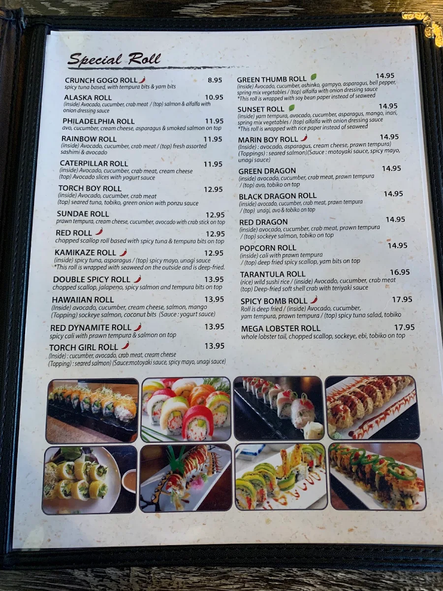 Menu, Sushi Story