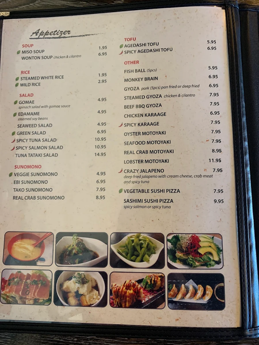 Menu, Sushi Story