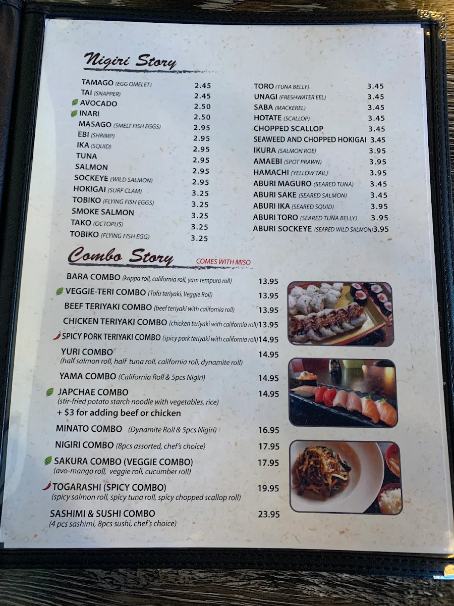 Menu, Sushi Story