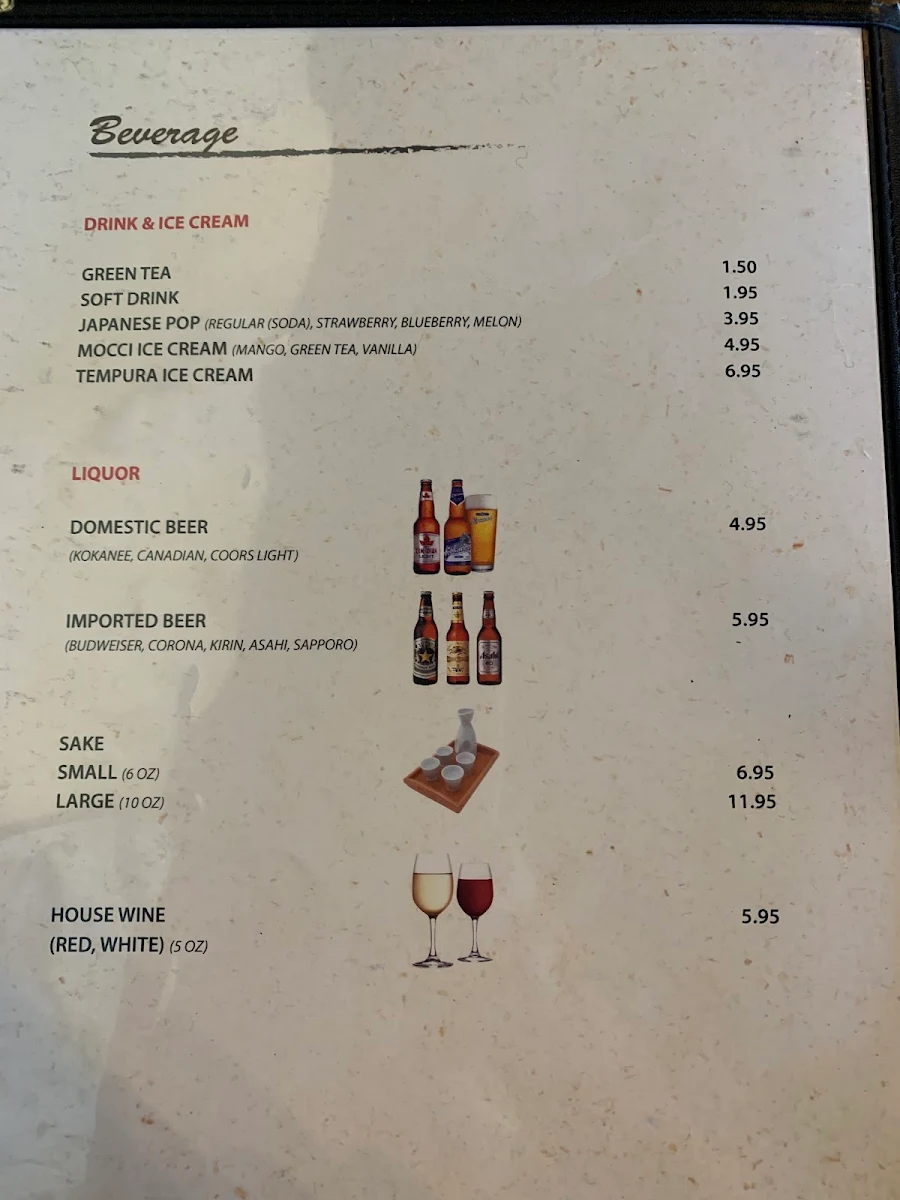 Menu, Sushi Story