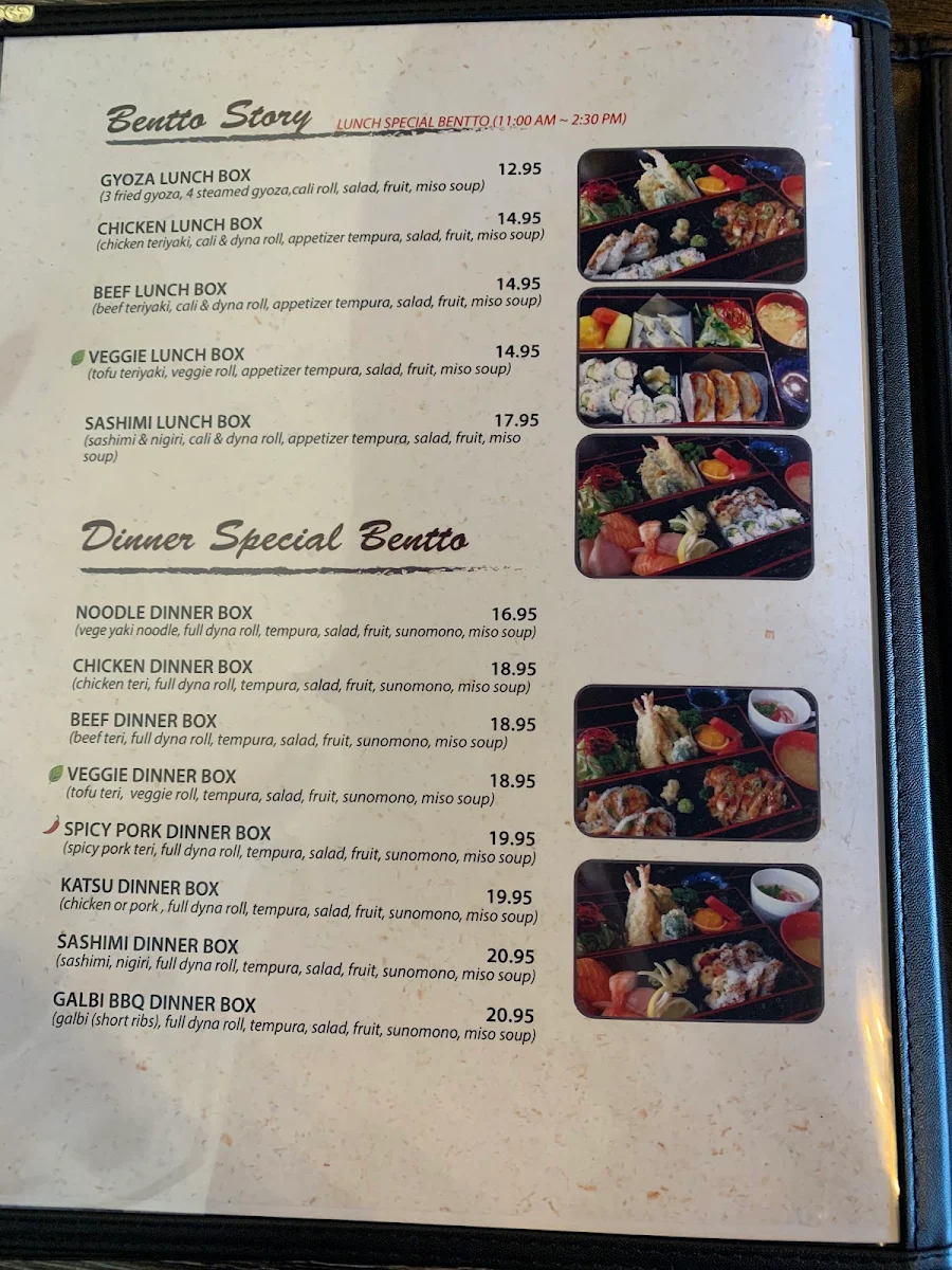 Menu, Sushi Story