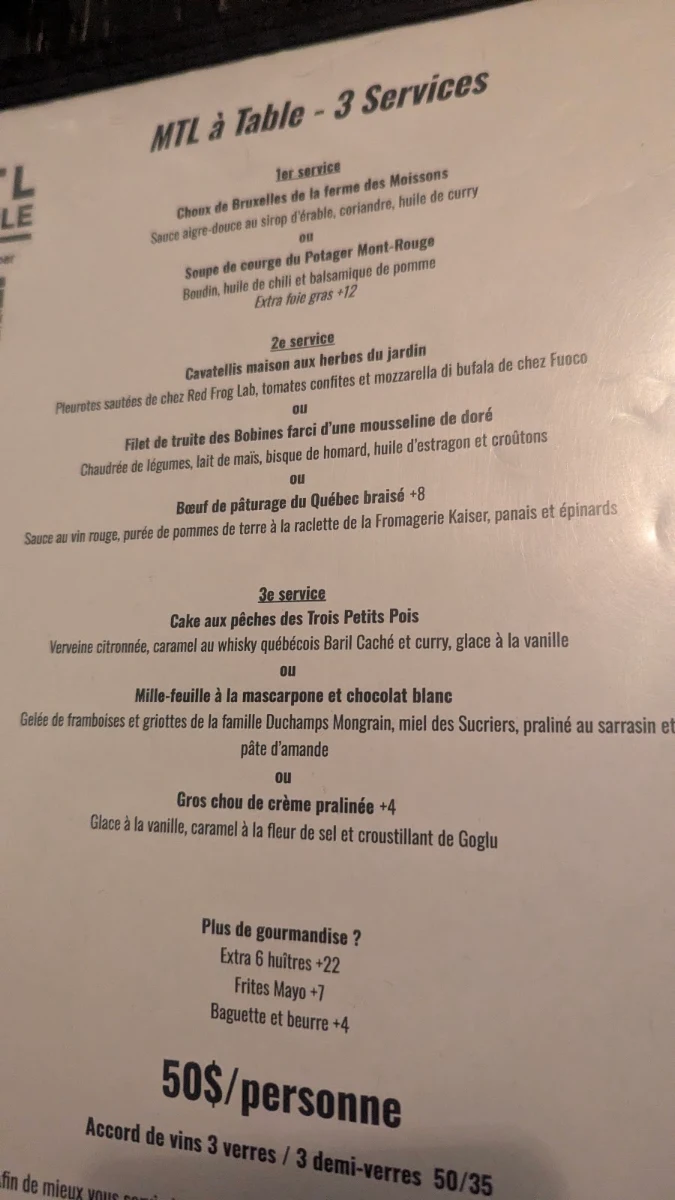 Menu, Rose Ross Restaurant